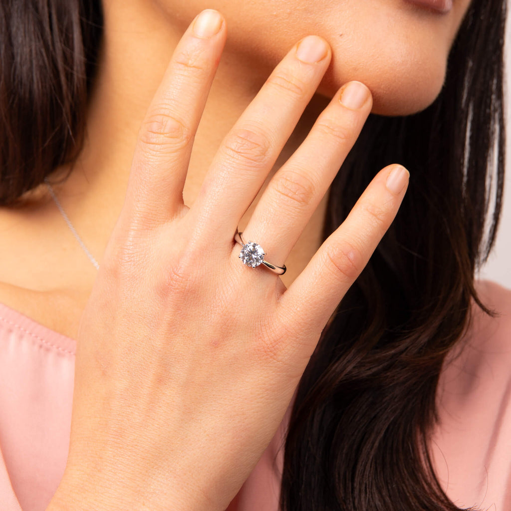 Gecko Jewellery Sterling Silver Four Claw Solitaire Zirconia Ring