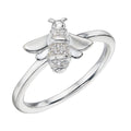 Gecko Jewellery Sterling Silver Bee Ring with Cubic Zirconia Stones