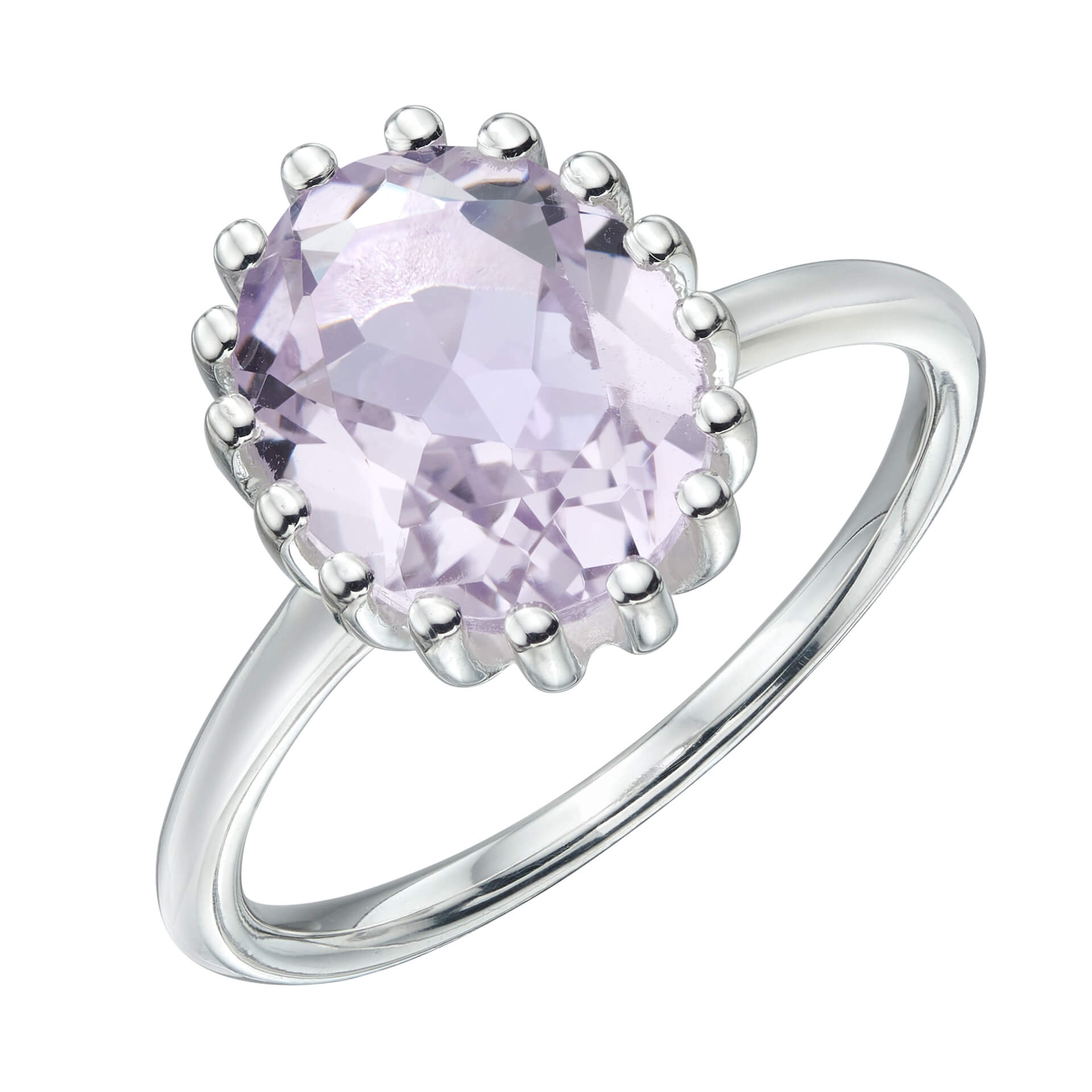Gecko Jewellery Sterling Silver Clawed Semi-Precious Stone Ring