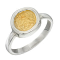 Gecko Jewellery Hammered Disc Ring – Sterling Silver & Yellow Gold