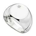 Gecko Jewellery Sterling Silver Signet Ring with Cubic Zirconia Stone