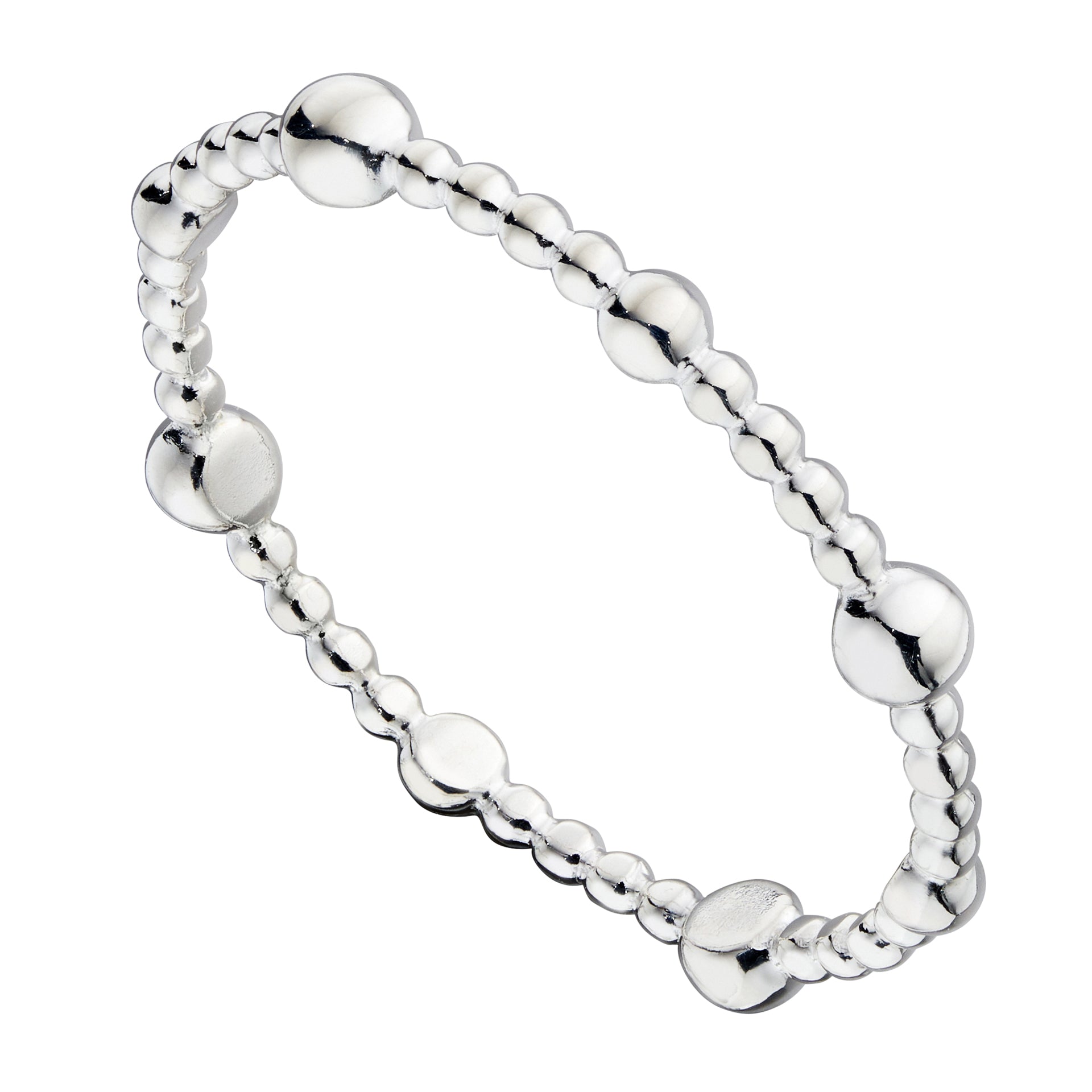 Gecko Jewellery Small Bead Ring | Polished 925 Sterling Silver Band
