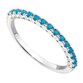 Gecko Jewellery Retail Turquoise Crystal Half Eternity Ring in Silver