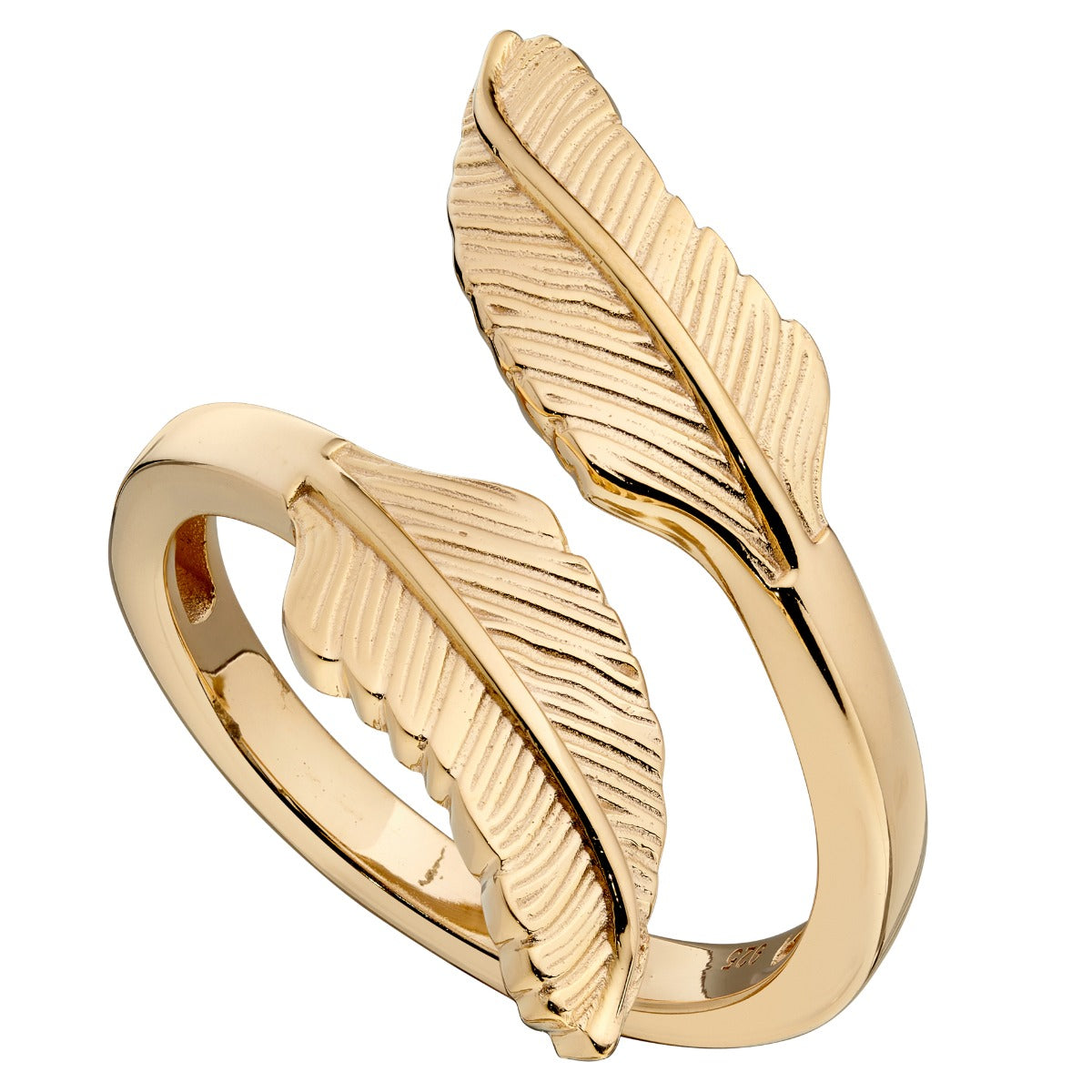 Gecko Jewellery Sterling Silver Feather Wrap Around Ring for Women