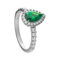 Diamonfire Teardrop and Pave Surround Ring in Sterling Silver