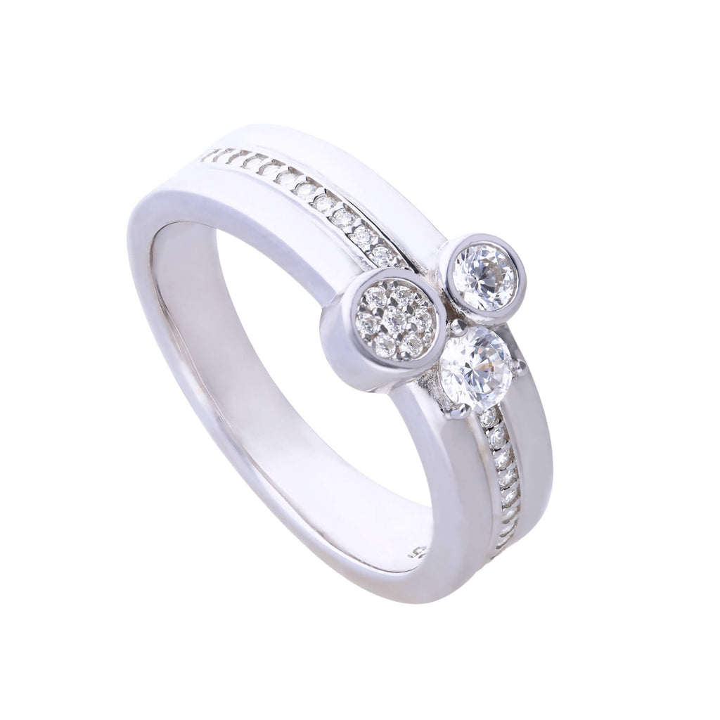 Diamonfire Triple Stacked Band Ring | Sterling Silver Zirconia