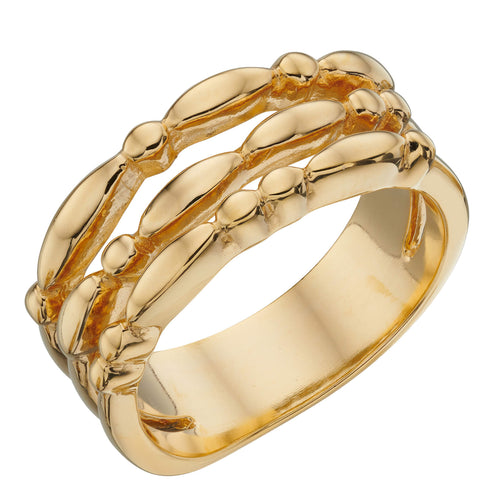 Flower Bud Ring in Yellow Gold Plated Sterling Silver | Gecko Jewellery