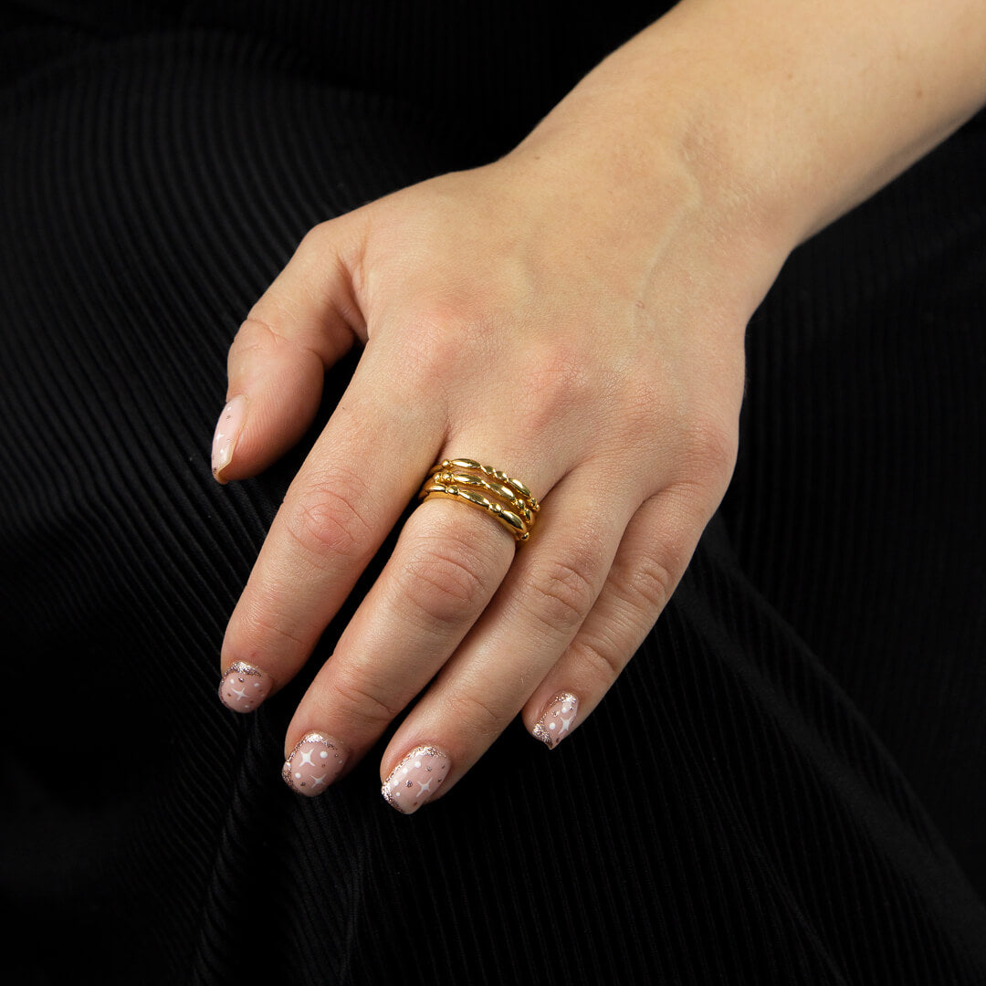 Flower Bud Ring in Yellow Gold Plated Sterling Silver | Gecko Jewellery