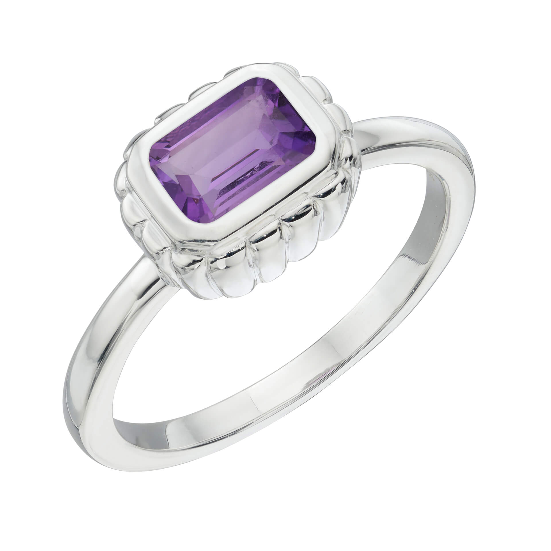 Gecko Jewellery Curved Surround Ring | Sterling Silver & Semi-Precious