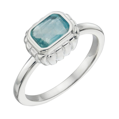 Gecko Jewellery Curved Surround Ring | Sterling Silver & Semi-Precious