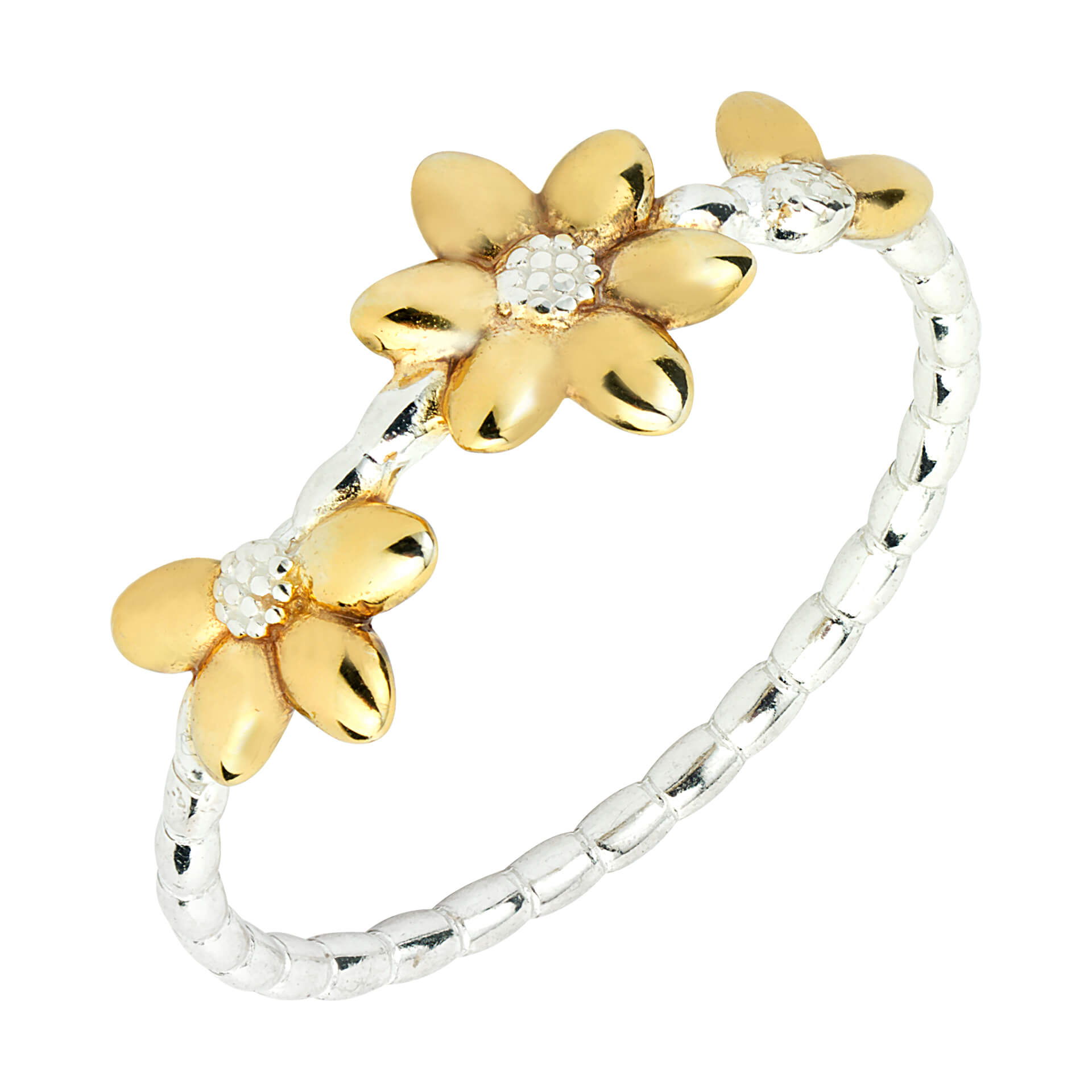 Sunflower Ring by Gecko Jewellery – Yellow Gold Plated Sterling Silver