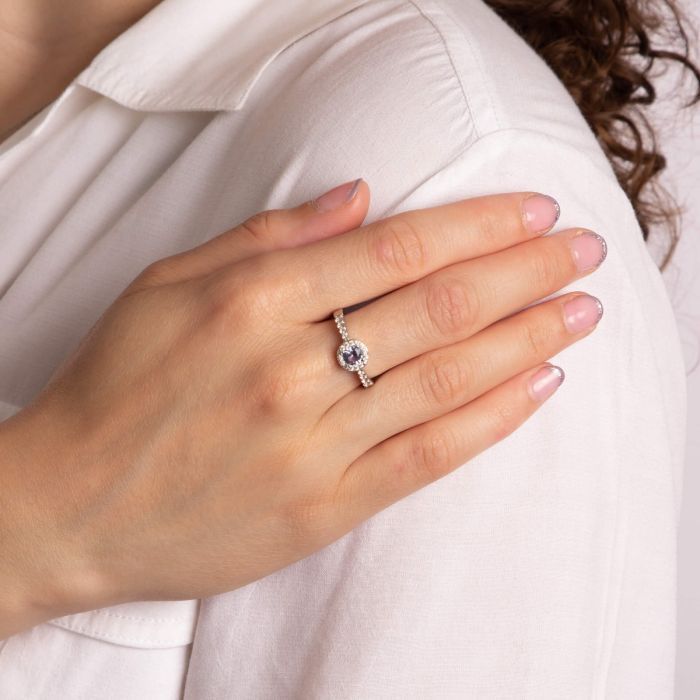 Diamonfire Blue Zirconia Pave Ring | Sterling Silver Luxury Jewellery