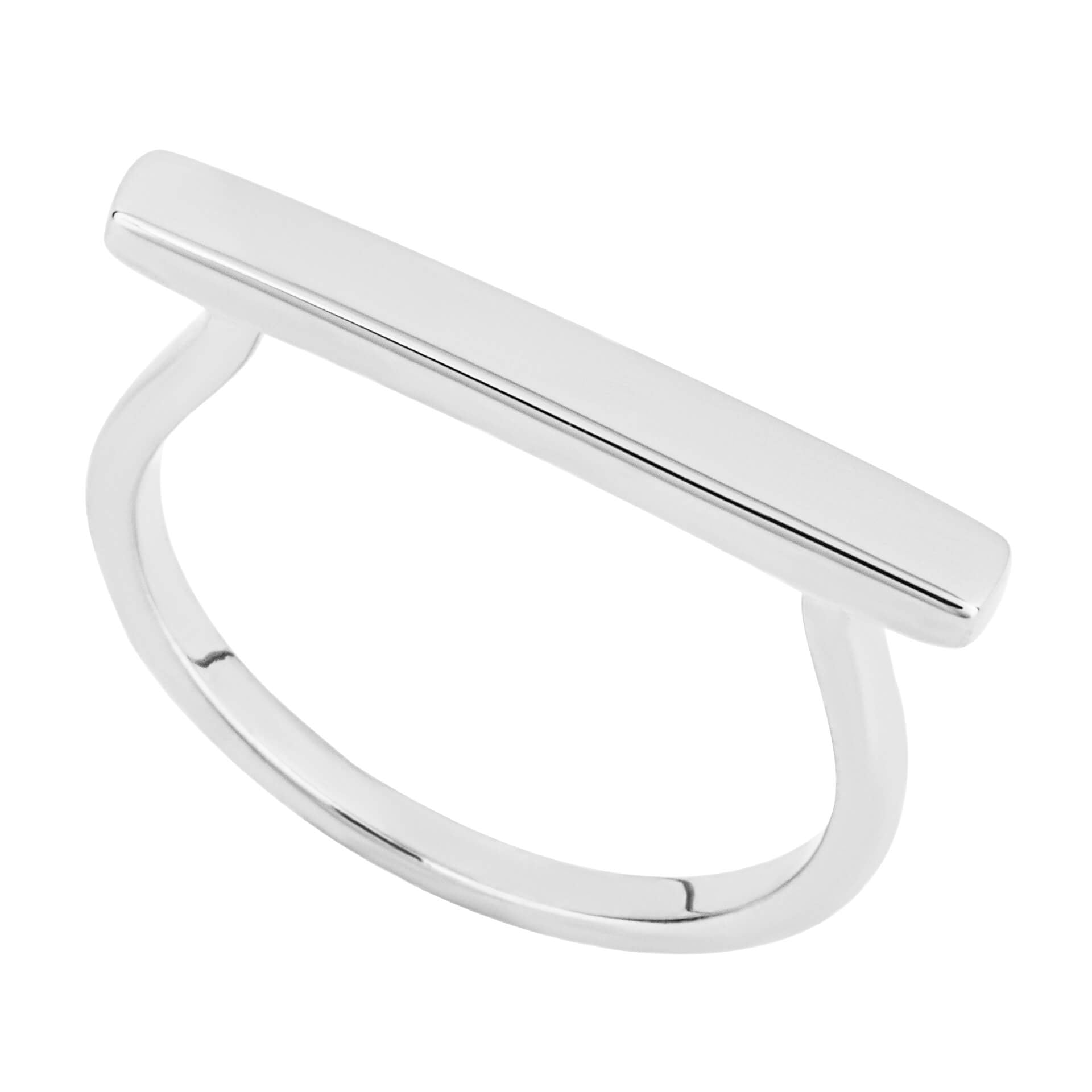 Gecko Jewellery Elongated Bar Ring – Recycled Sterling Silver Signet