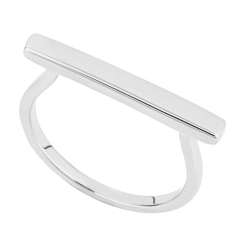 Gecko Jewellery Elongated Bar Ring – Recycled Sterling Silver Signet