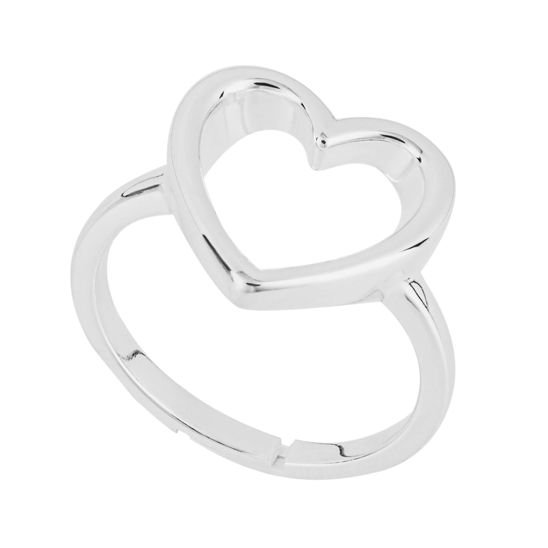 Gecko Jewellery Recycled Sterling Silver Open Heart Statement Ring
