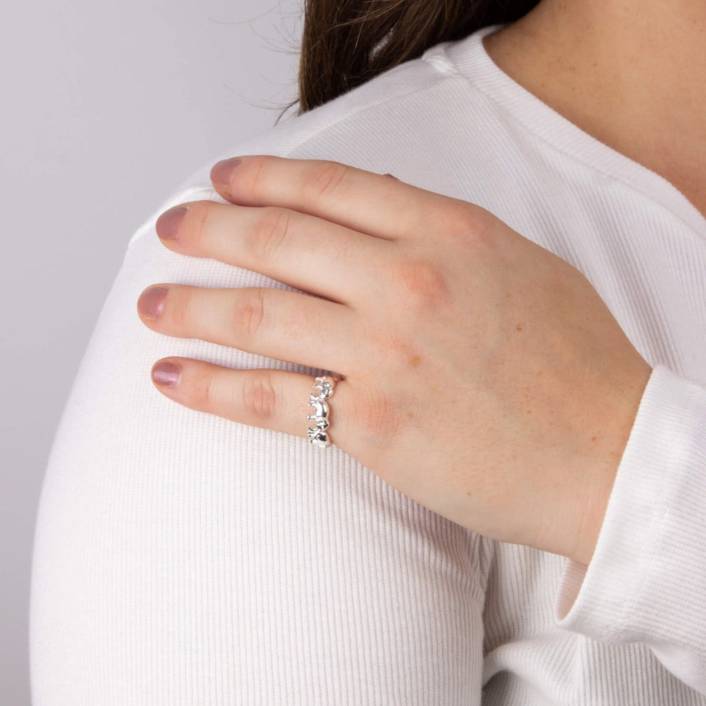 Elephant Band Ring by Gecko Jewellery – Recycled Sterling Silver