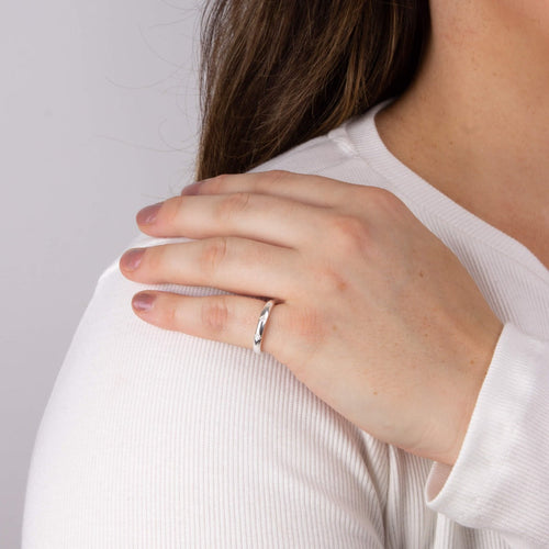 Gecko Jewellery Starburst Band Ring | Recycled Sterling Silver & CZ
