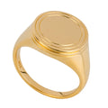 Gecko Jewellery Ridged Signet Ring | Gold Plated Recycled Silver