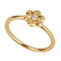 Gecko Jewellery Puffed Flower Ring | Gold Plated Sterling Silver CZ