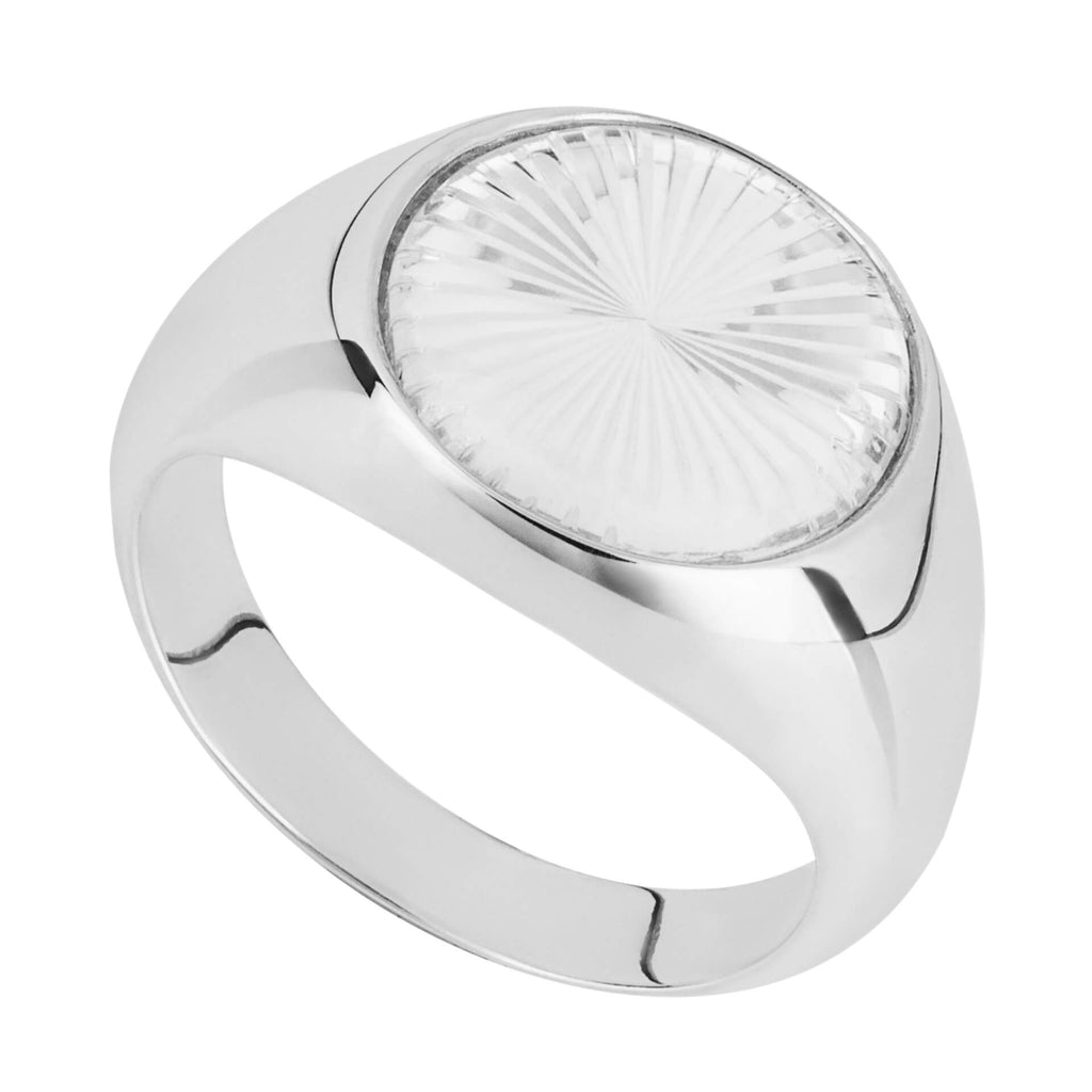 Gecko Jewellery Diamond Cut Signet Ring | Recycled Sterling Silver