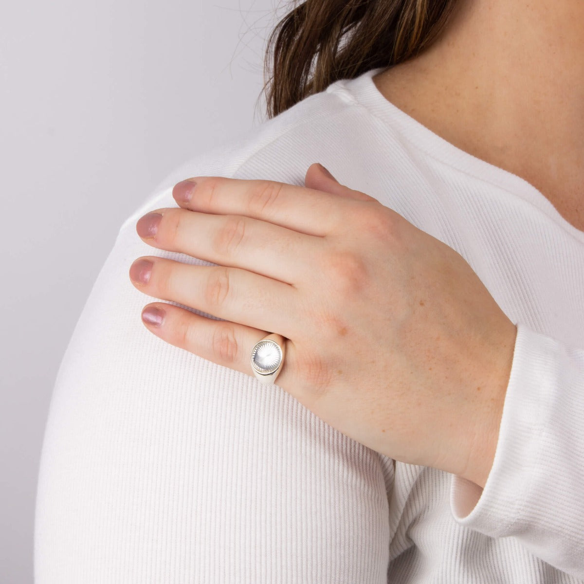 Gecko Jewellery Diamond Cut Signet Ring | Recycled Sterling Silver