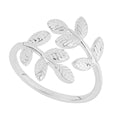 Gecko Jewellery Vine Leaves Wrap Around Ring in Recycled Sterling Silver