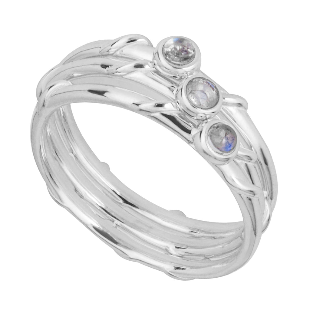 Triple Stacking Ring Set in Recycled Sterling Silver | Gecko Jewellery