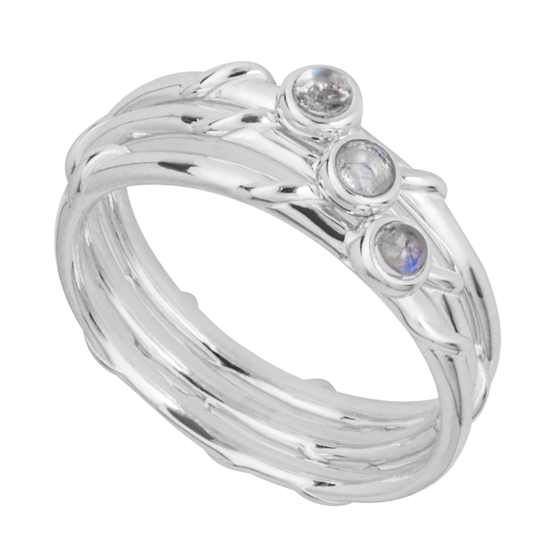 Triple Stacking Ring Set in Recycled Sterling Silver | Gecko Jewellery