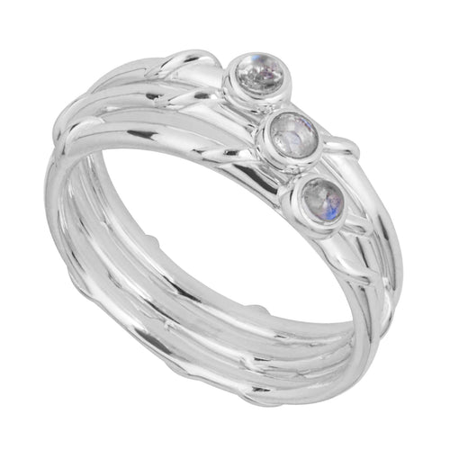 Triple Stacking Ring Set in Recycled Sterling Silver | Gecko Jewellery