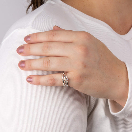 Triple Stacking Ring Set in Recycled Sterling Silver | Gecko Jewellery