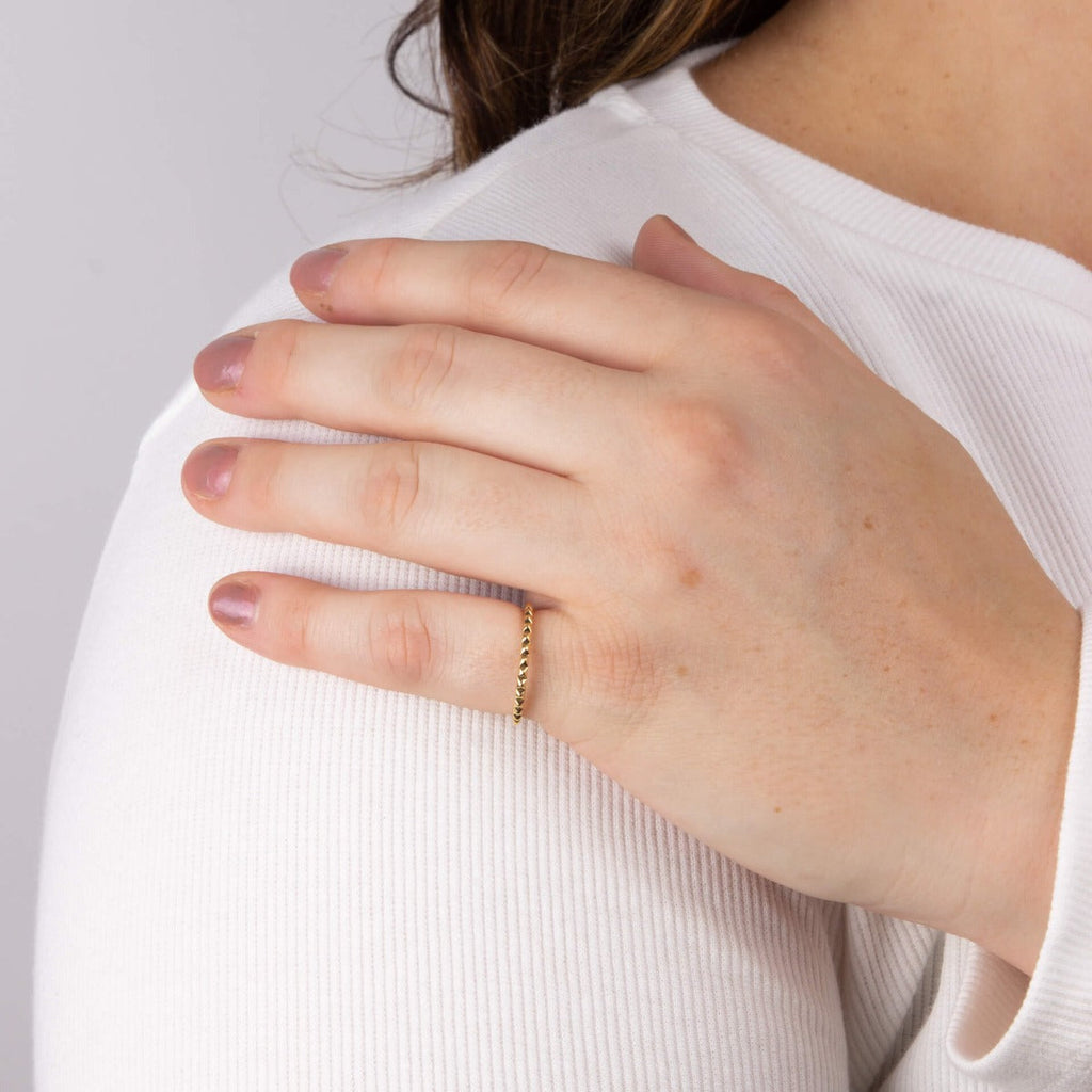 Gecko Jewellery Studded Textured Ring | Recycled Sterling Silver