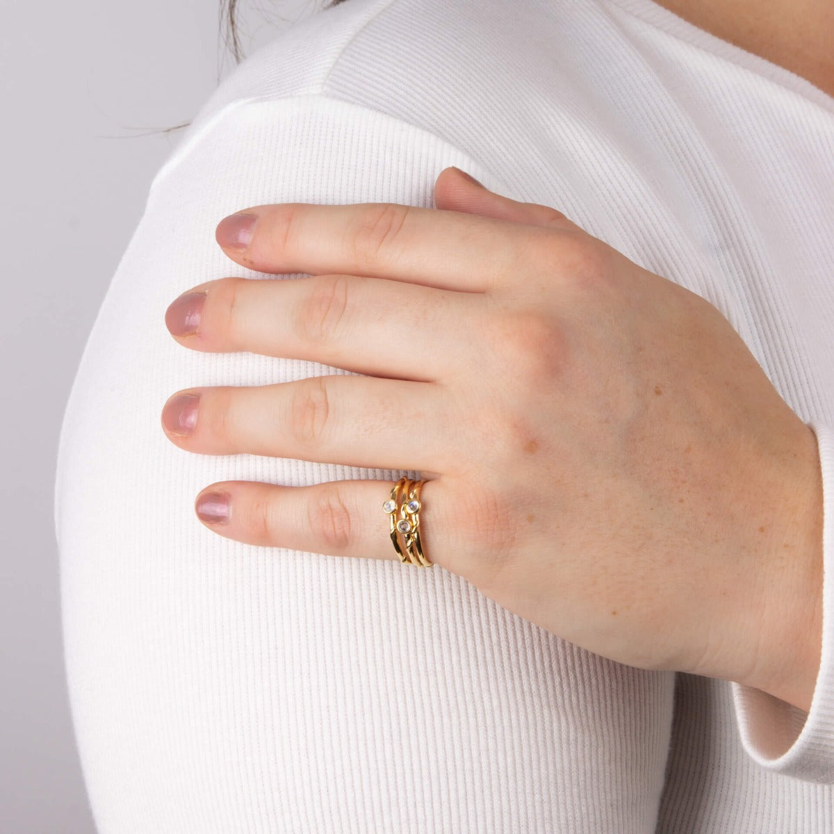 Triple Stacking Ring Set in Recycled Sterling Silver | Gecko Jewellery