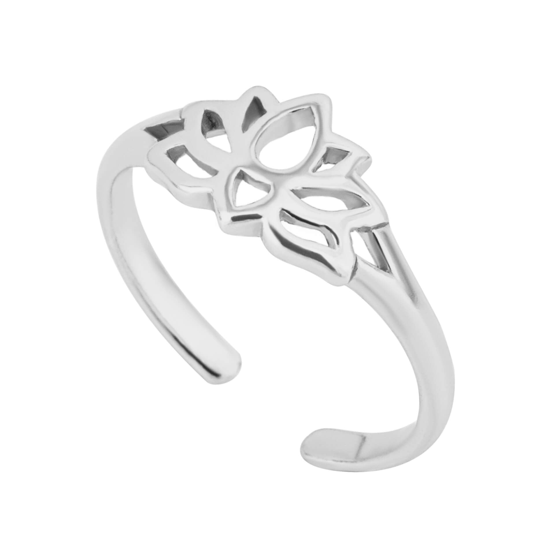 Gecko Jewellery Sterling Silver Lotus Blossom Adjustable Toe Ring