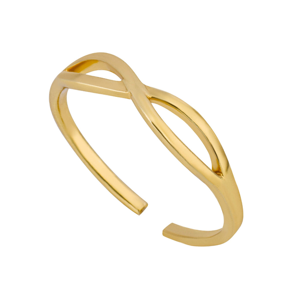 Gecko Jewellery Yellow Gold Plated Sterling Silver Infinity Toe Ring