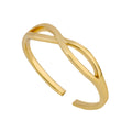 Gecko Jewellery Yellow Gold Plated Sterling Silver Infinity Toe Ring