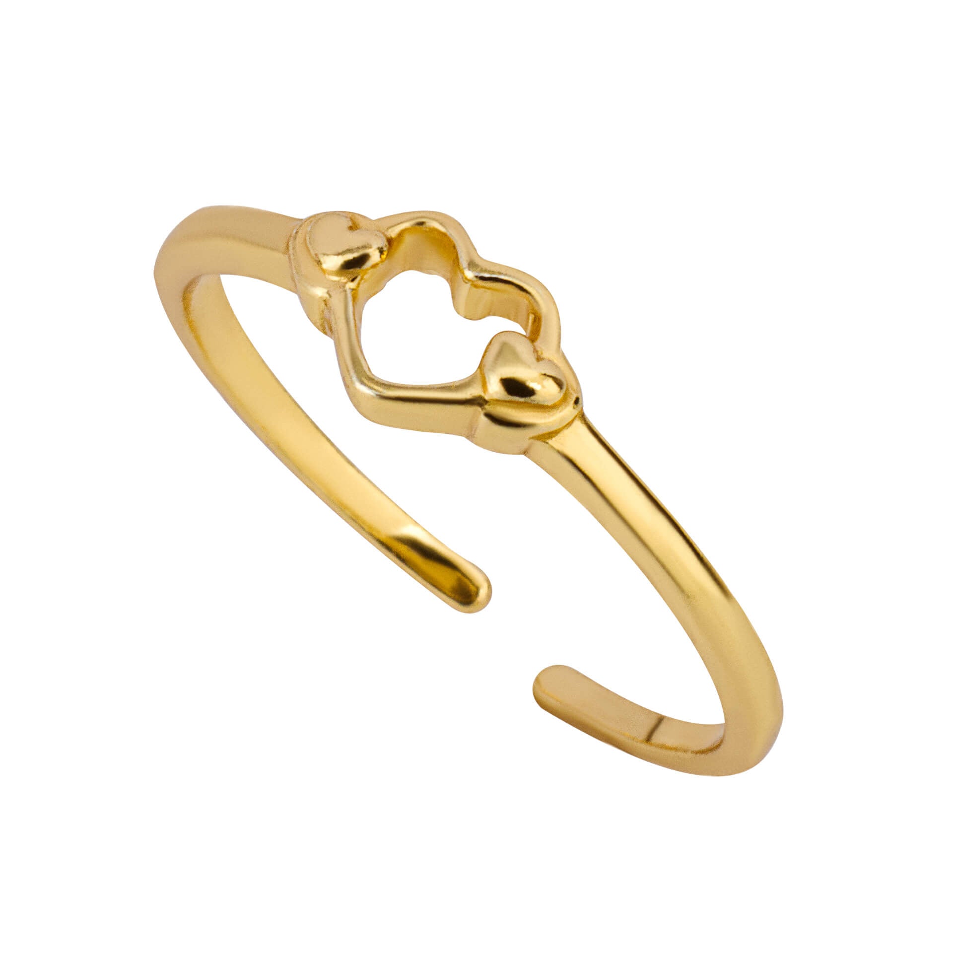 Gecko Jewellery Open Heart Toe Ring | Adjustable Sterling Silver Band