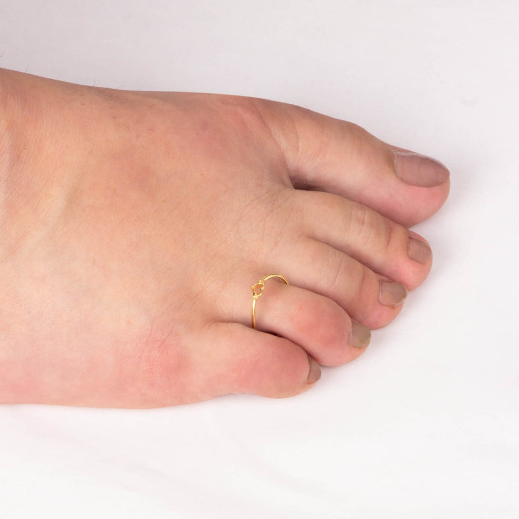 Gecko Jewellery Open Heart Toe Ring | Adjustable Sterling Silver Band