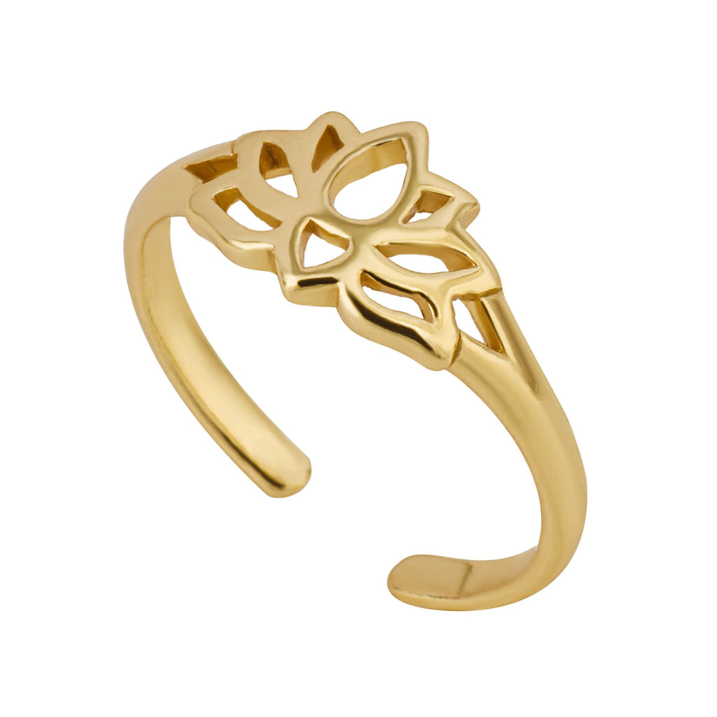 Gecko Jewellery Sterling Silver Lotus Blossom Adjustable Toe Ring