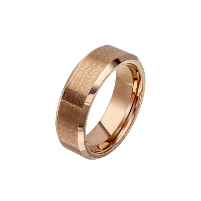 Gecko Jewellery Coffee Plated Tungsten Ring – Brushed and Polished