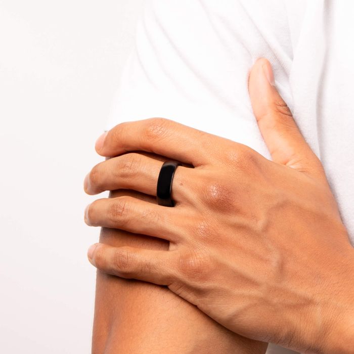 Black Plated Tungsten Ring