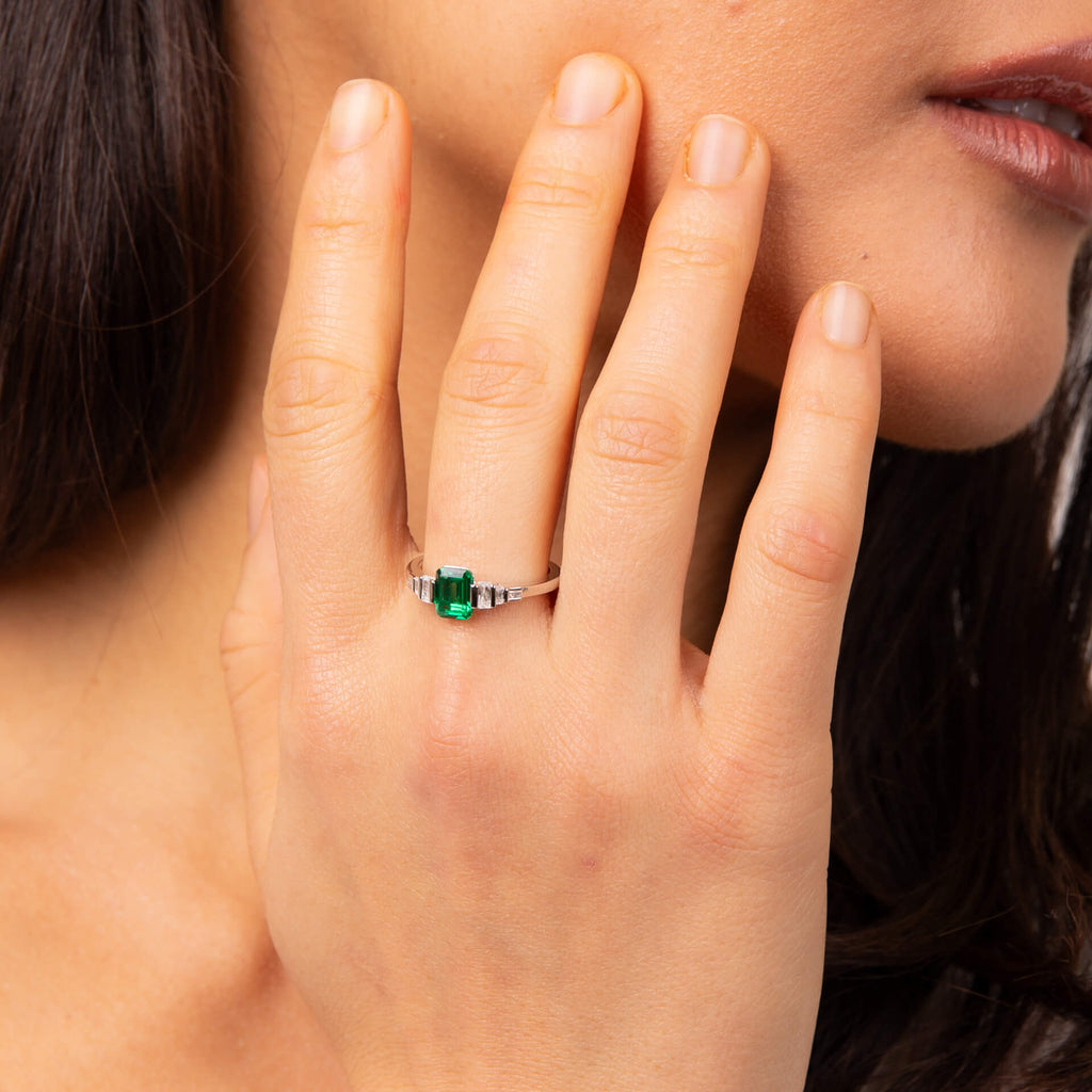 Diamonfire Emerald Cut Zirconia Ring in Sterling Silver | Gecko Jewellery