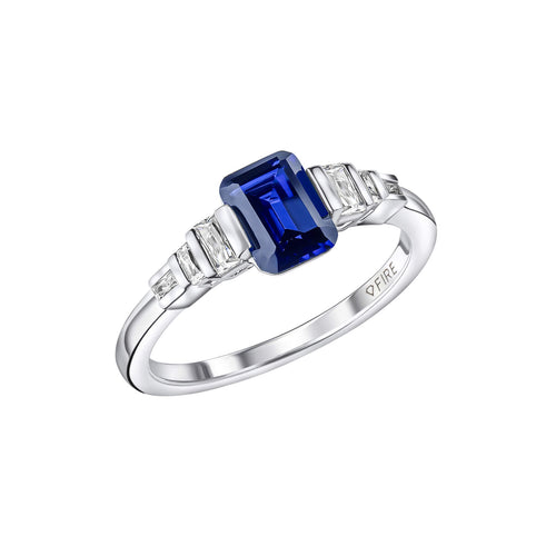 Diamonfire Emerald Cut Zirconia Ring in Sterling Silver | Gecko Jewellery