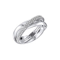 Diamonfire Triple Twist Ring | Sterling Silver and Zirconia Band