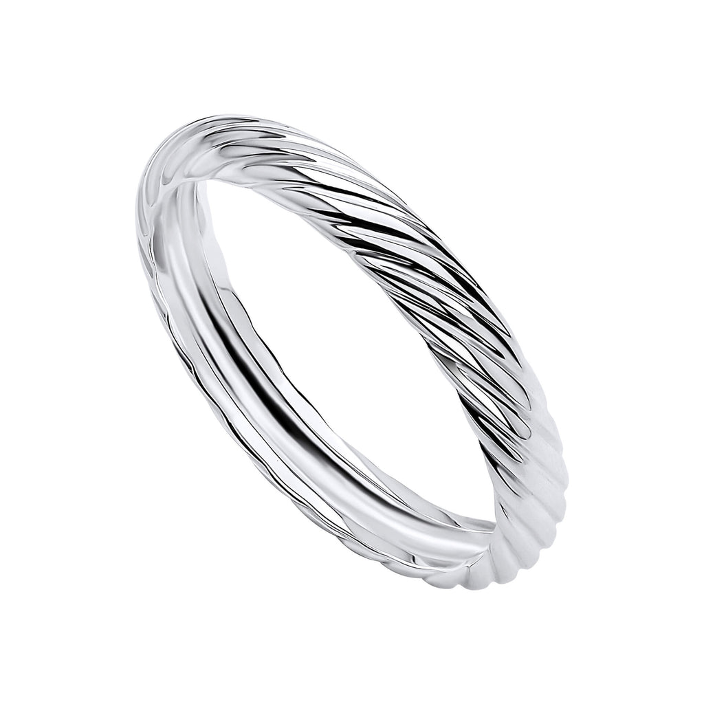 Gecko Jewellery Twisted Rope Ring in Recycled Sterling Silver