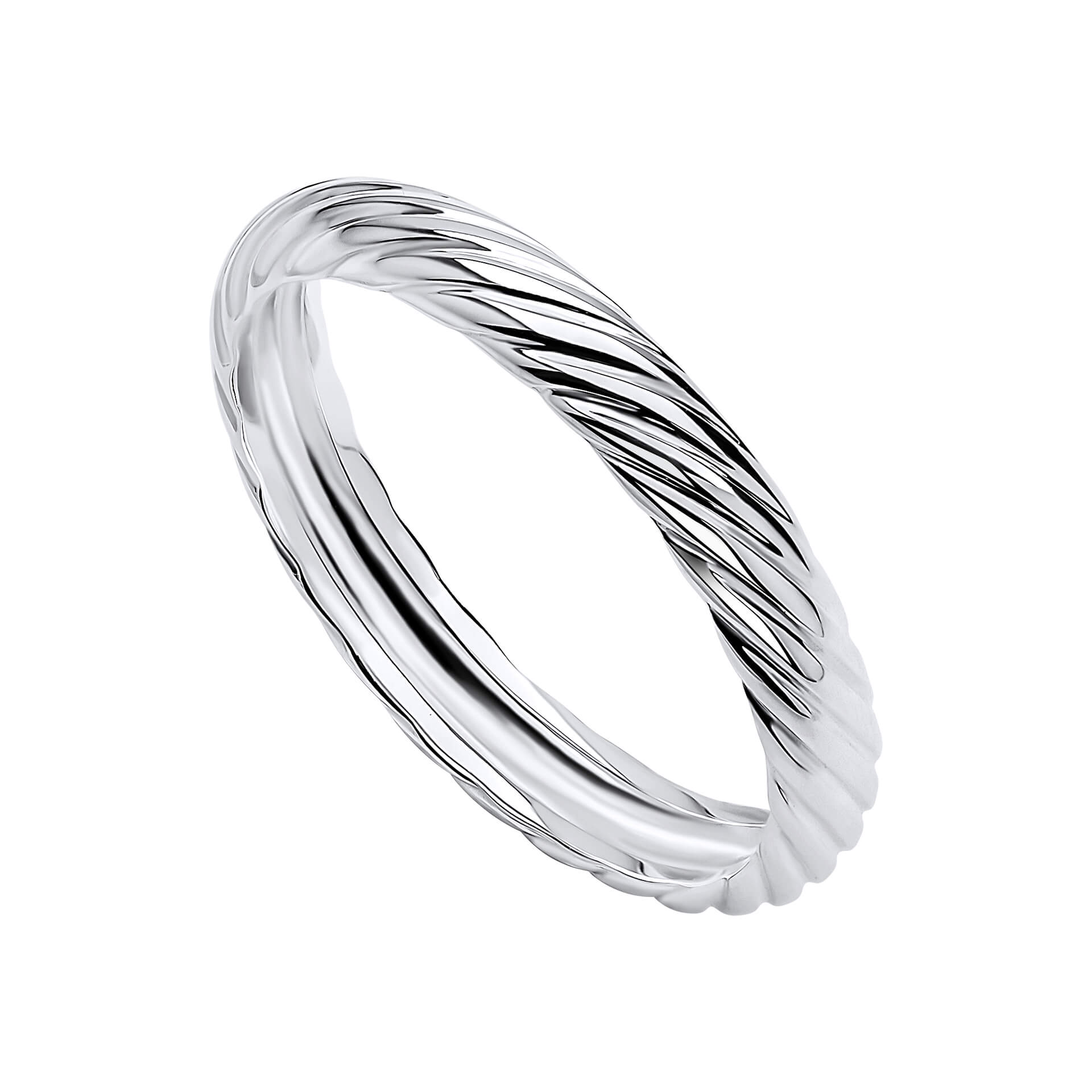 Gecko Jewellery Twisted Rope Ring in Recycled Sterling Silver