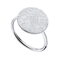 Gecko Jewellery Ripple Texture Round Disc Ring in Sterling Silver