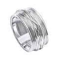 Gecko Jewellery Recycled Sterling Silver Wrapped Wire Wide Band Ring
