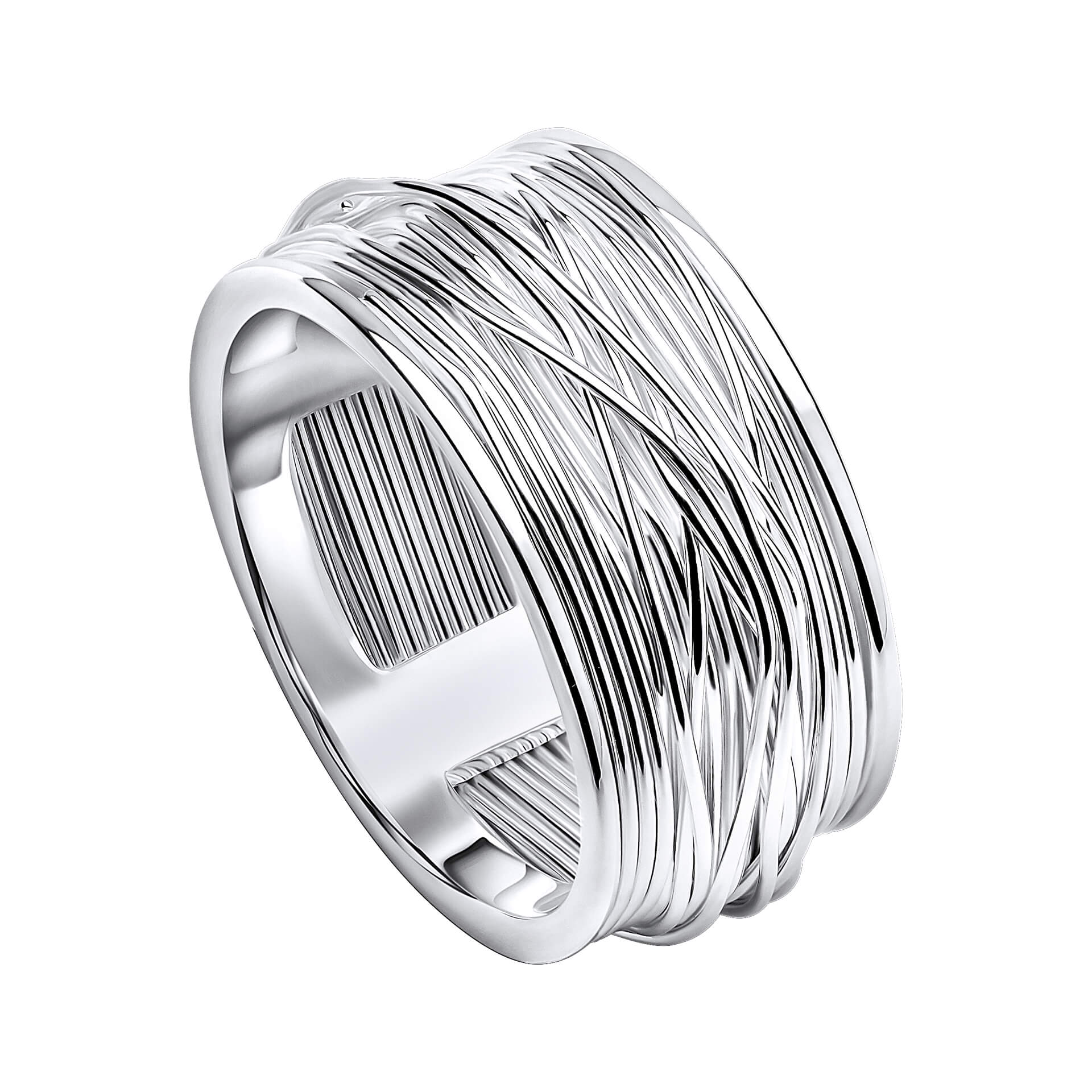 Gecko Jewellery Recycled Sterling Silver Wrapped Wire Wide Band Ring