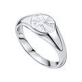 Gecko Jewellery Recycled Sterling Silver Spray Textured Signet Ring