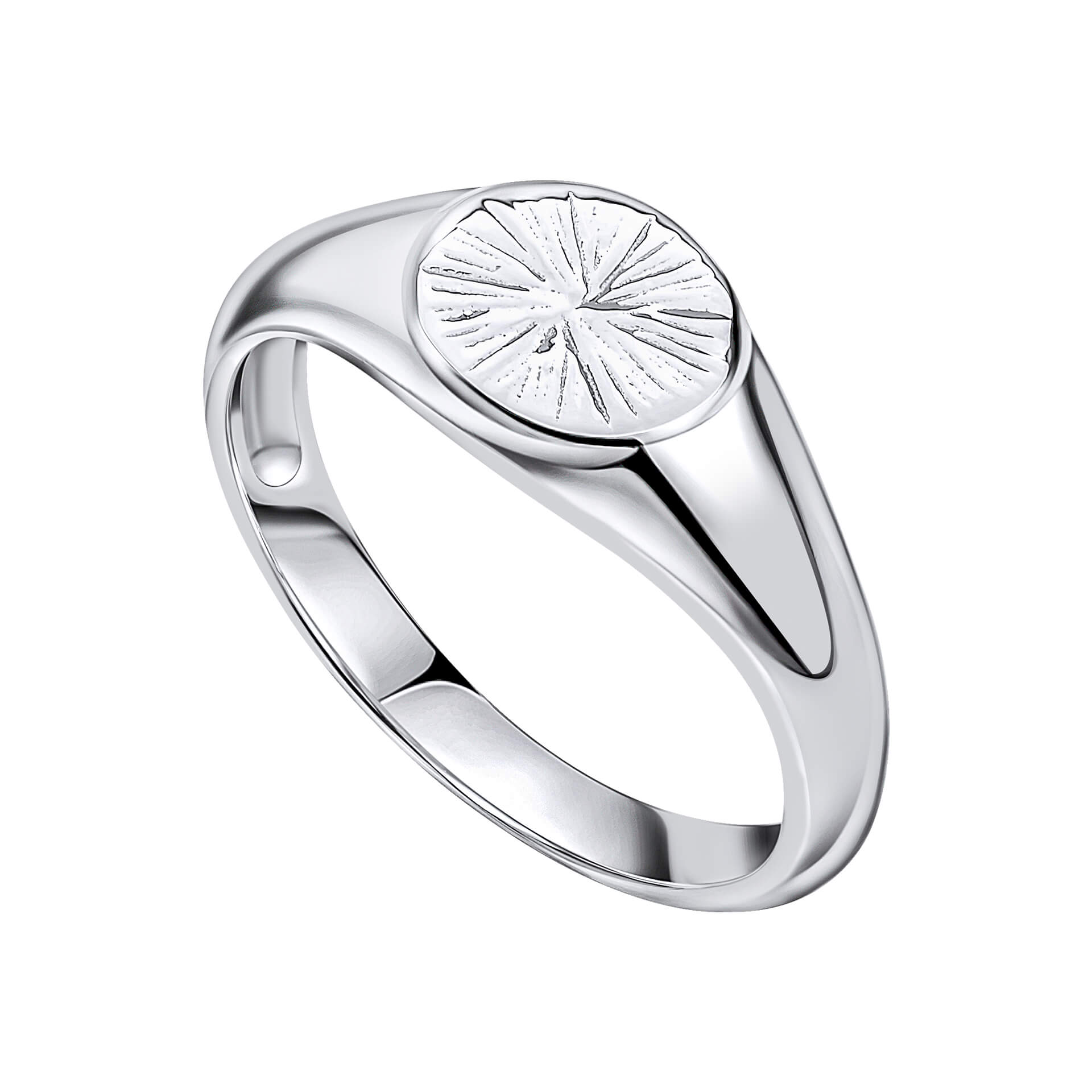 Gecko Jewellery Recycled Sterling Silver Spray Textured Signet Ring